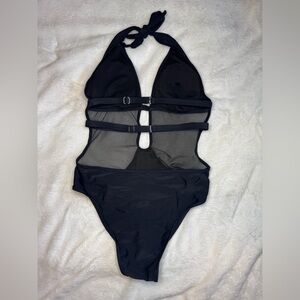 Stylish Black One Piece Swimsuit